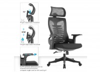 OFFICE CHAIR HALE- H (2 IN 1) HIGH BACK ERGONOMIC